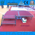 iron folding portable stage with movable wheels